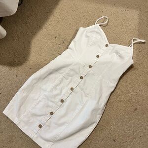 Chic White Spaghetti Strap Dress